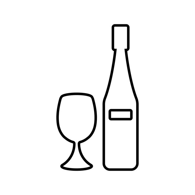 Icono de la línea de bebidas Vector de contorno