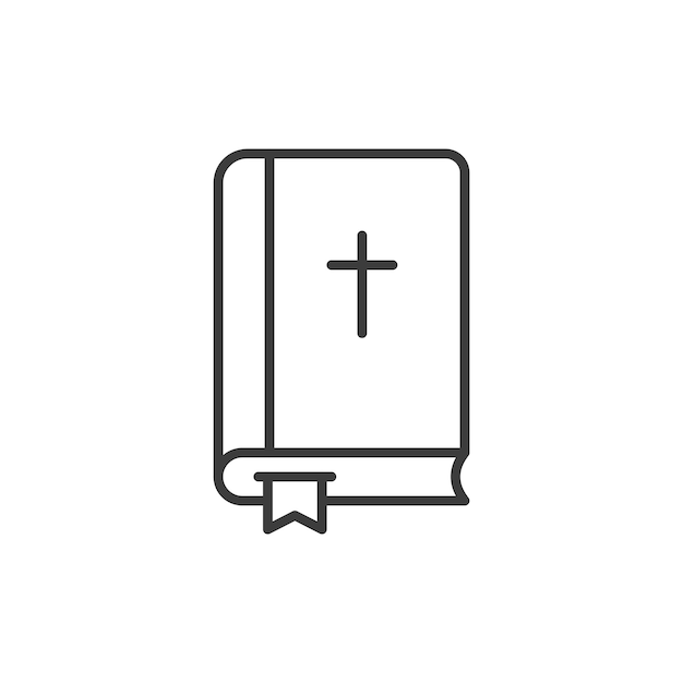 Icono de línea bíblica aislado en fondo blanco
