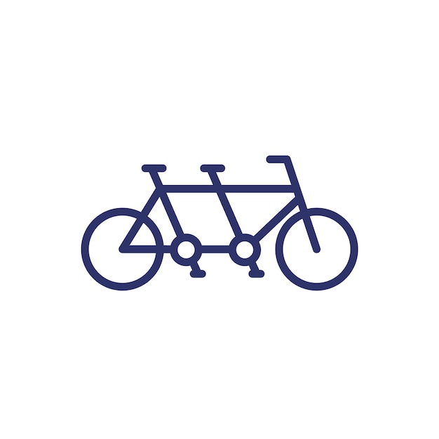 Icono de línea de bicicleta de bicicleta tándem