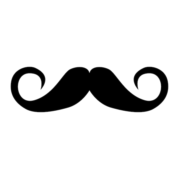 Vector icono de la línea de bigote raza de pelo de barba cara de nariz hombre patillas afeitando el cabello tubo de rastro icono de línea vectorial para negocios y publicidad