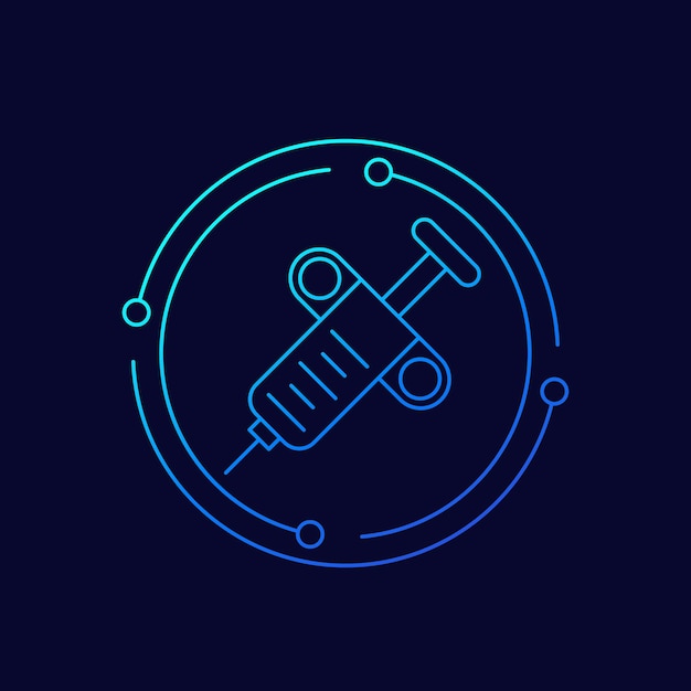 Icono de línea de biopsia, arte vectorial
