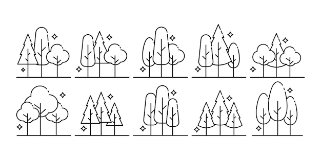 Icono de la línea del bosque