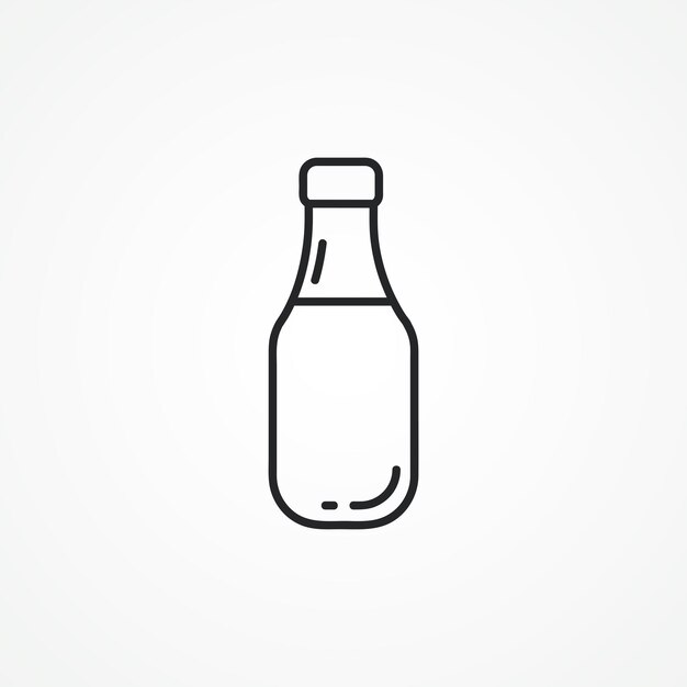 Icono de la línea de la botella de leche Icono del contorno de la botela de leche