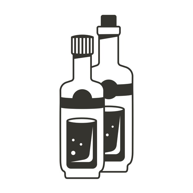 Icono de línea de botellas de aceite aislado Siluetas de botellas de vidrio con aceite vegetal Elementos lineales con trazos editables para cocina Cocinar alimentos Signos de contorno de utensilios de cocina Ilustración plana vectorial