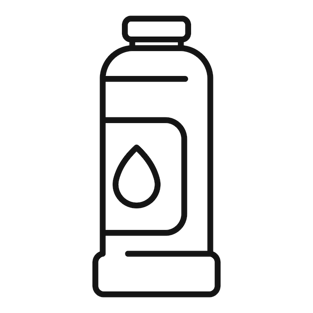 Icono de la línea de botellas de agua que muestra un estilo de vida saludable e hidratación