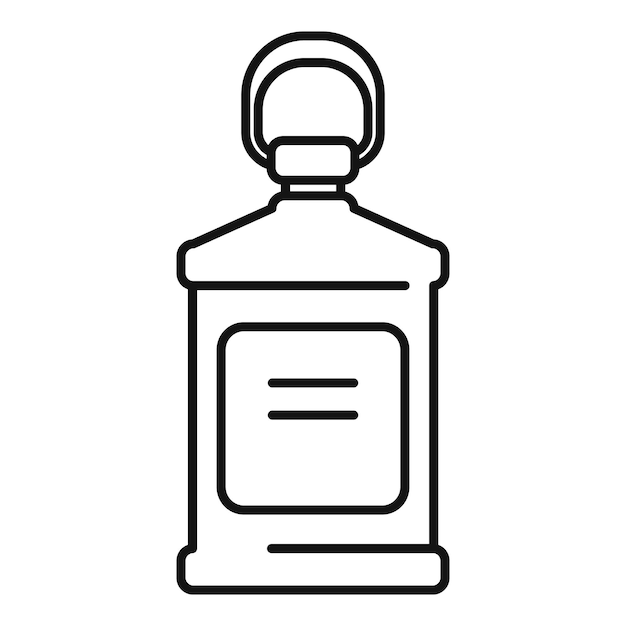 El icono de la línea de botellas de desinfectante para manos