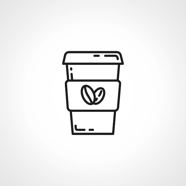 icono de línea de café para llevar café en un icono lineal de vaso desechable