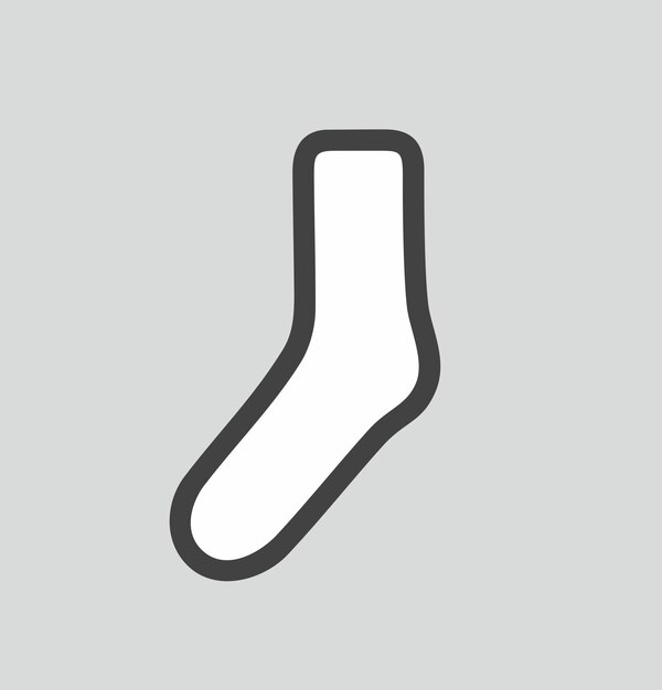 Ícono de línea de calcetín en un fondo Ilustración vectorial