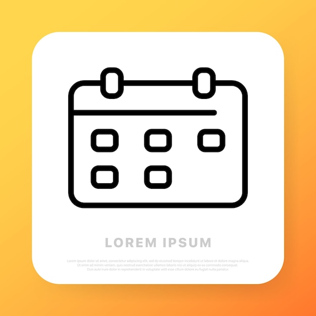 Icono de línea de calendario recordatorio días meses años concepto de gestión dare estilo de línea icono de línea vectorial para negocios y publicidad