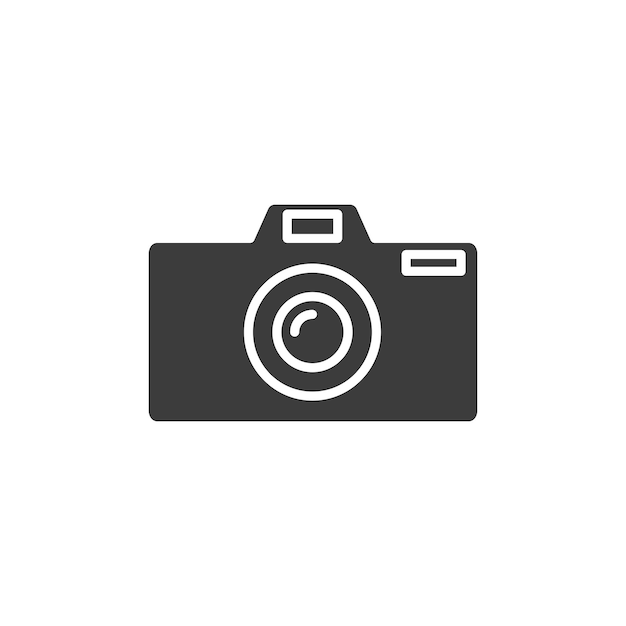Icono de línea de cámara aislado en fondo blanco