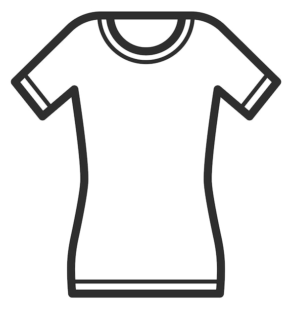 Icono de línea de camiseta femenina símbolo de ropa superior aislado sobre fondo blanco
