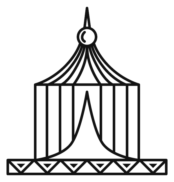 Icono de línea de carpa de circo Símbolo de espectáculo de carnaval