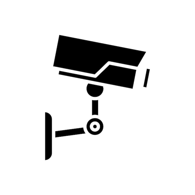 Icono de línea de CCTV aislado en fondo blanco