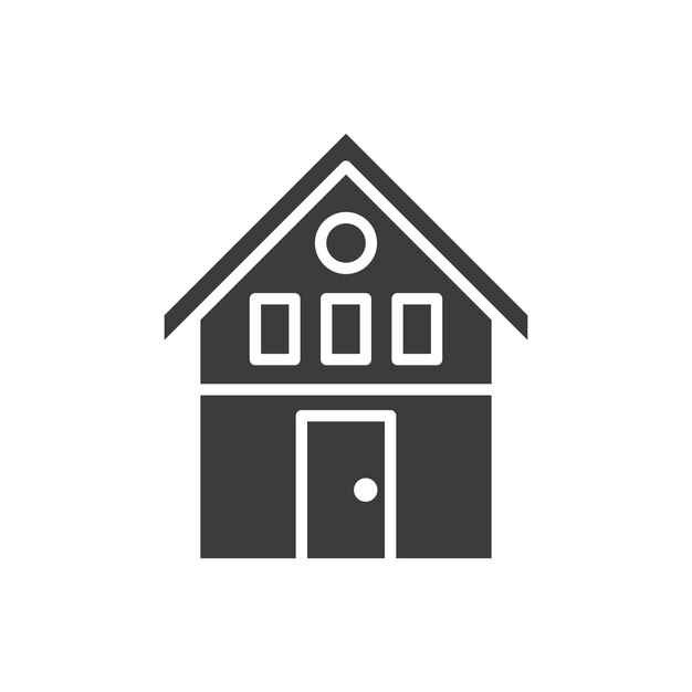 Icono de la línea de chalet aislado en fondo blanco