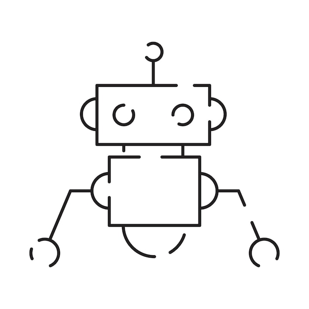 El icono de la línea de chatbot robot humanoide asistencia de voz personal altavoz inteligente inteligencia artificial señal de tecnología