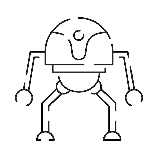 El icono de la línea de chatbot robot humanoide asistencia de voz personal altavoz inteligente inteligencia artificial señal de tecnología