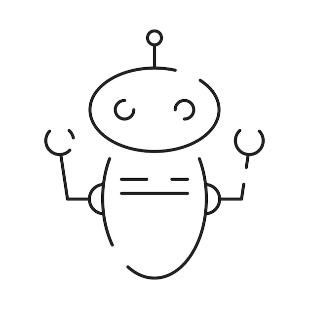El icono de la línea de chatbot robot humanoide asistencia de voz personal altavoz inteligente inteligencia artificial señal de tecnología