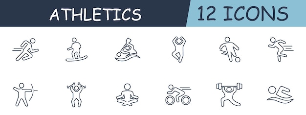 Ícono de línea de ciclismo Ruedas velocidad atletismo deportes correr competiciones de gimnasia entrenador salto músculos juego hombre fuerza salud ícono de línea vectorial para negocios y publicidad