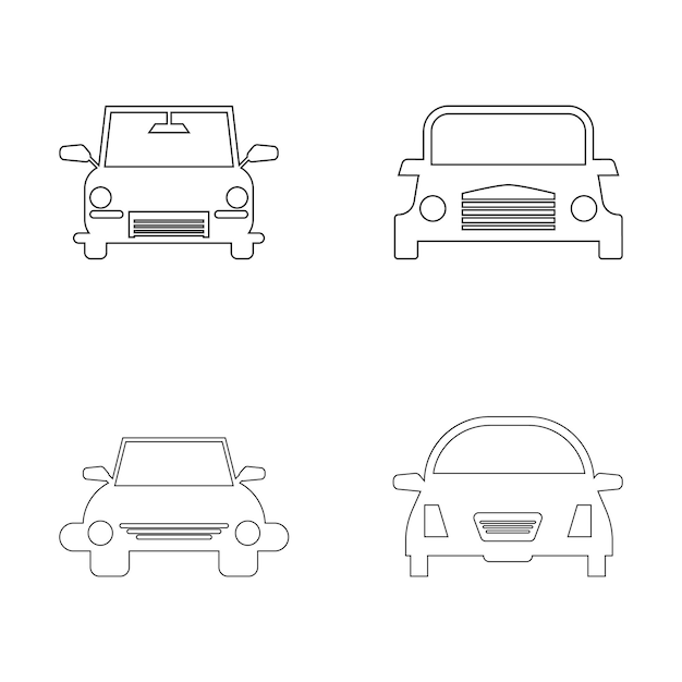 Icono de línea de coche símbolo de auto de carretera de ciudad