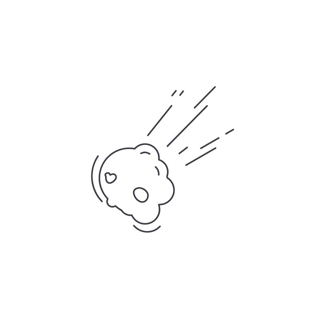icono de línea de cometa icono de línea delgada de asteroide