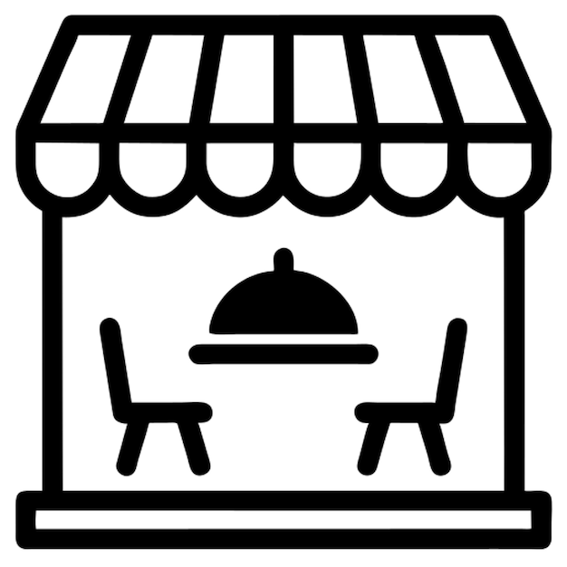 icono de la línea de comida del restaurante