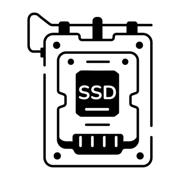 Vector icono de línea de componentes de hardware