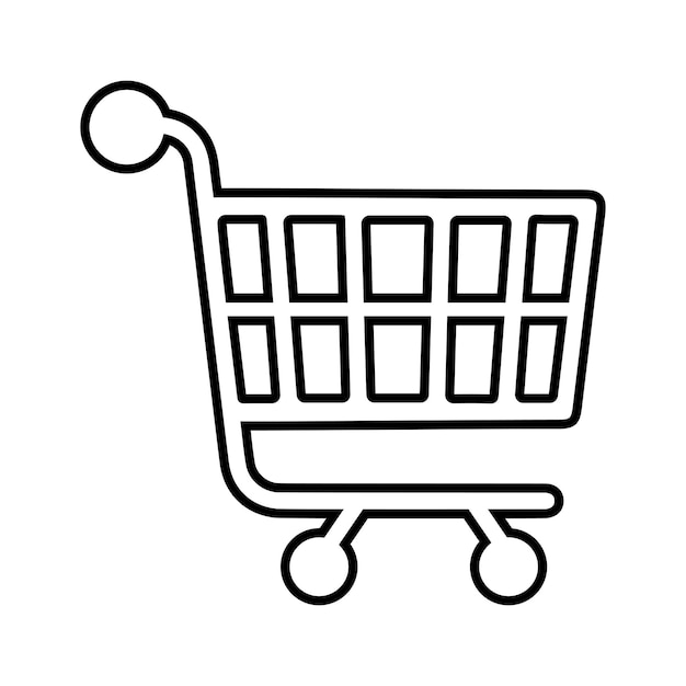 Icono de la línea de compras de la tienda Vector de esquema