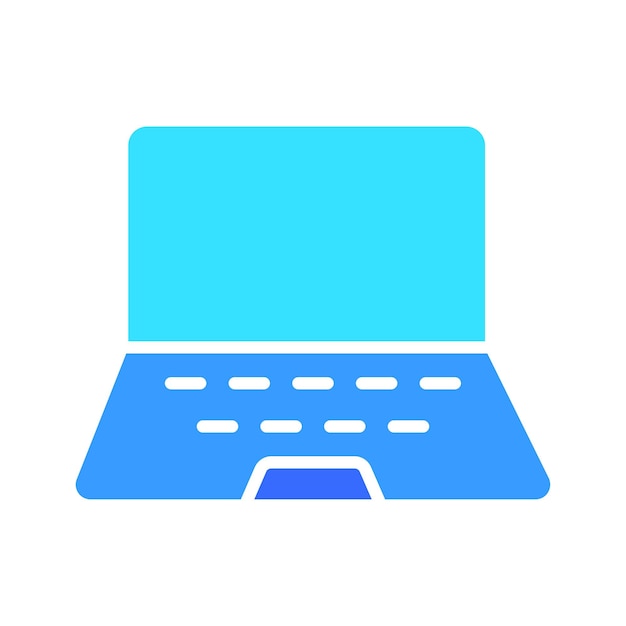 Icono de línea de computadora portátil abierta Tecnología juegos entrenamiento computadora personal internet Vector icono de color sobre un fondo blanco para negocios y publicidad