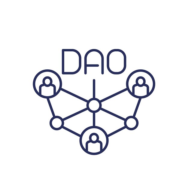 Icono de la línea comunitaria de DAO en blanco