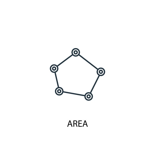 Icono de línea de concepto de área. Ilustración de elemento simple. diseño de símbolo de esquema de concepto de área. Se puede utilizar para UI / UX web y móvil