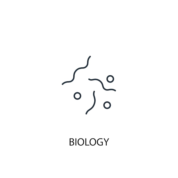 Icono de línea de concepto de biología. Ilustración de elemento simple. diseño de símbolo de esquema de concepto de biología. Se puede utilizar para UI / UX web y móvil