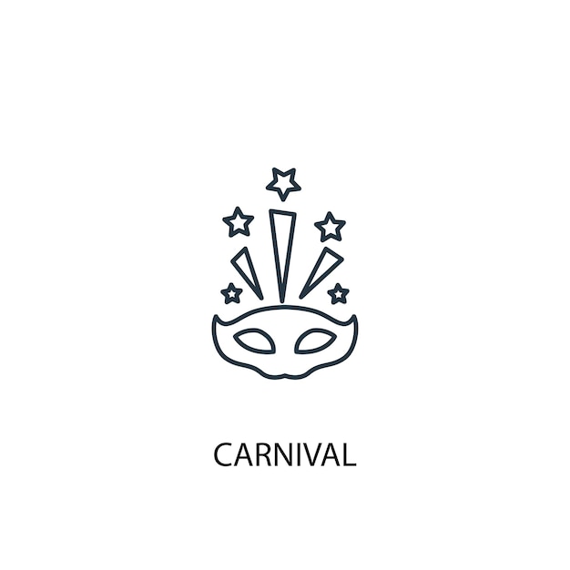 Icono de línea de concepto de carnaval Ilustración de elemento simple Concepto de carnaval