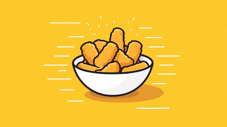 Vector icono de línea de concepto de nuggets ilustración de elementos simples