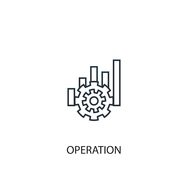 Icono de línea de concepto de operación. ilustración de elemento simple. diseño de símbolo de esquema de concepto de operación. se puede utilizar para ui / ux web y móvil