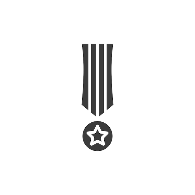 Icono de la línea de condecoración aislado en fondo blanco