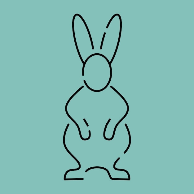 Icono de línea de conejo vector 2023 conejo año nuevo navidad tema animal