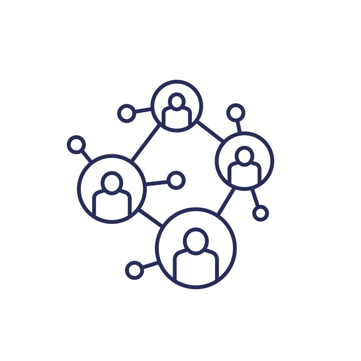 Vector icono de línea de conexión de personas de red social