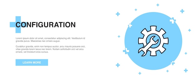 Icono de línea de configuración Icono simple concepto de plantilla de esquema de banner icono de línea de configuración Ilustración de línea simple