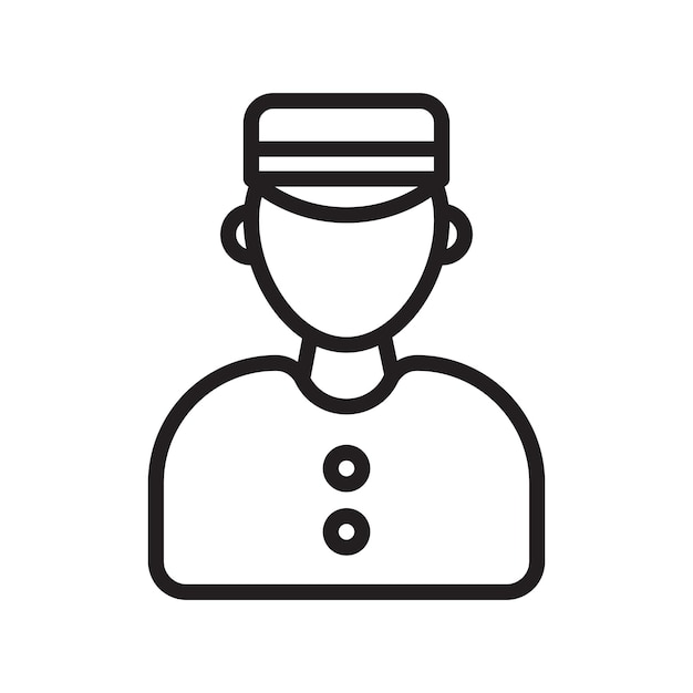 Icono de la línea de conserje aislado en fondo blanco