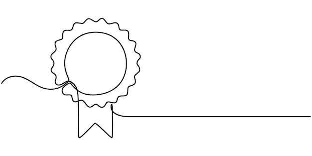 Icono de línea continua del icono del premio Vector de símbolo dibujado a mano