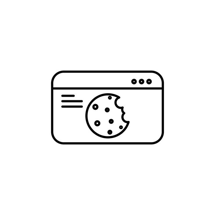 Vector el icono de la línea de cookies web aislado en fondo blanco