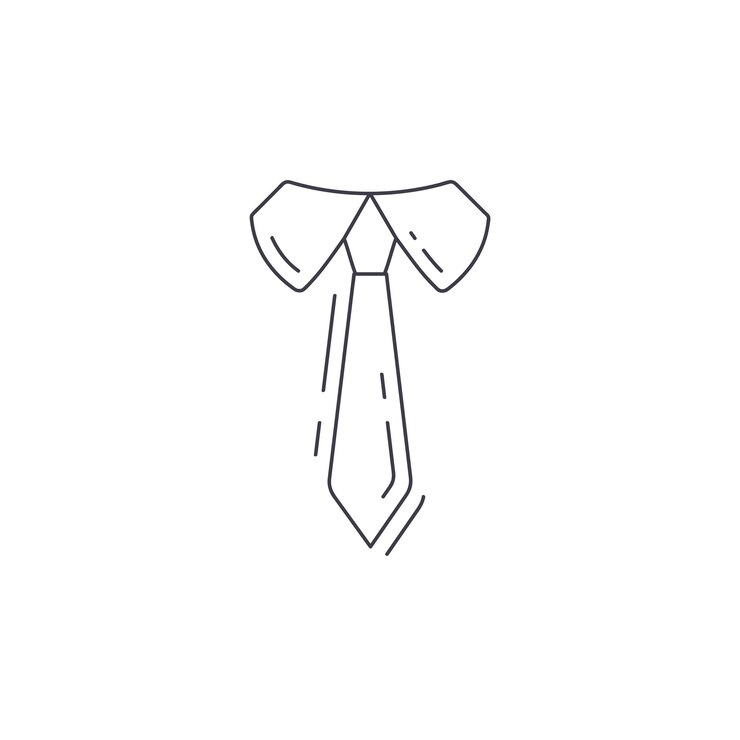 Vector icono de línea de corbata icono de línea delgada de corbata