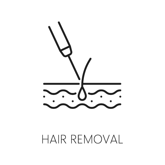Icono de línea de cosmetología para el cuidado de la piel y depilación facial