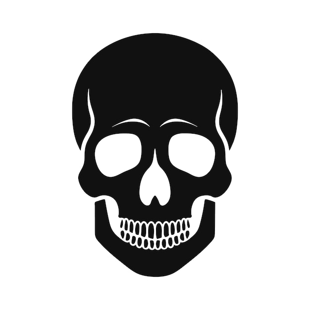 Icono de la línea del cráneo de la muerte o del cráneo humano