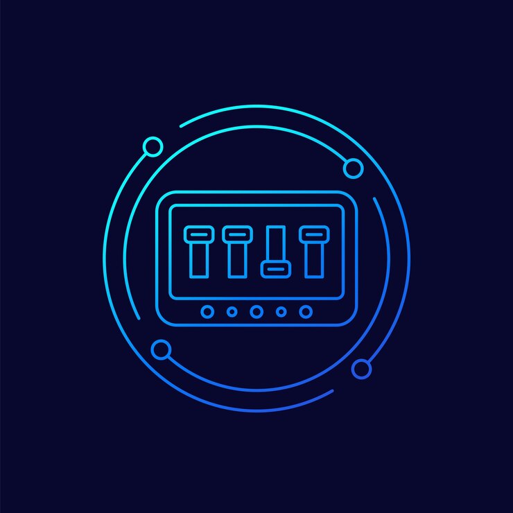 Vector icono de línea de cuadro o caja de fusibles