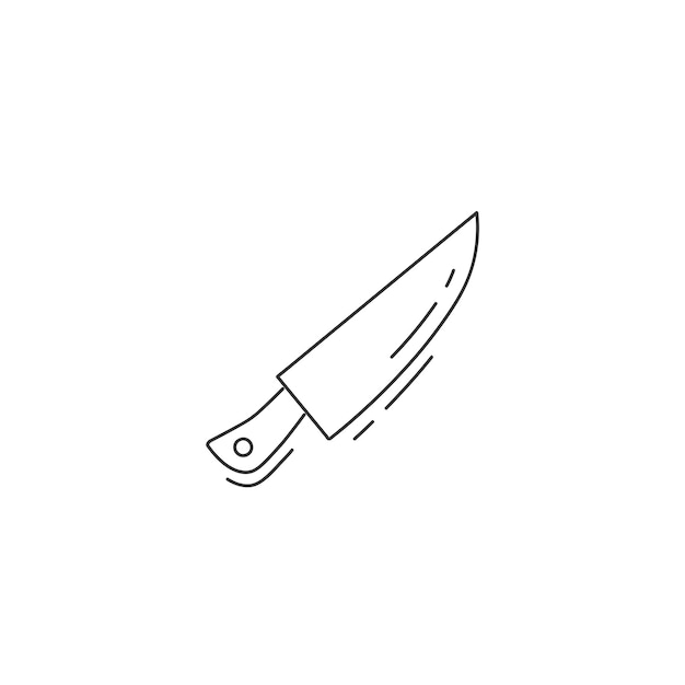 icono de línea de cuchillo cocina icono de linea delgada del cuchillo
