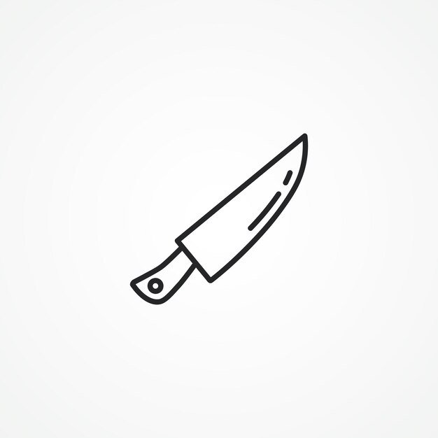 Vector icono de línea de cuchillo cocina icono lineal del cuchillo