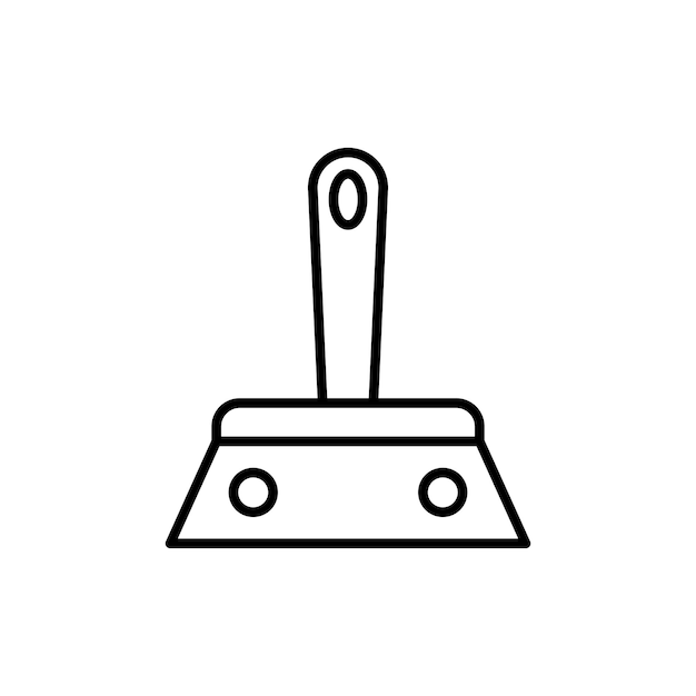 Icono de línea de cuchillo de putty aislado en fondo blanco