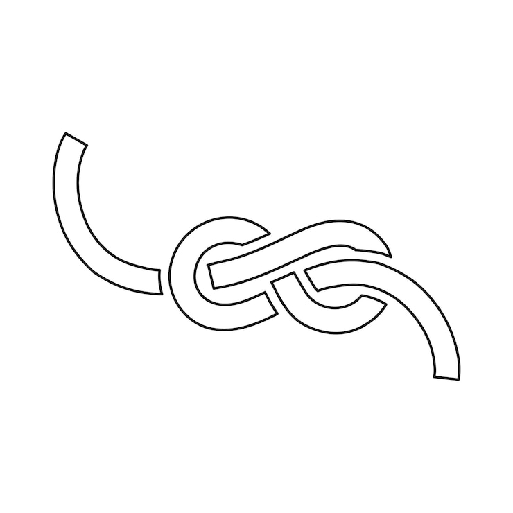 Vector icono de línea de cuerda de bucle vector de contorno