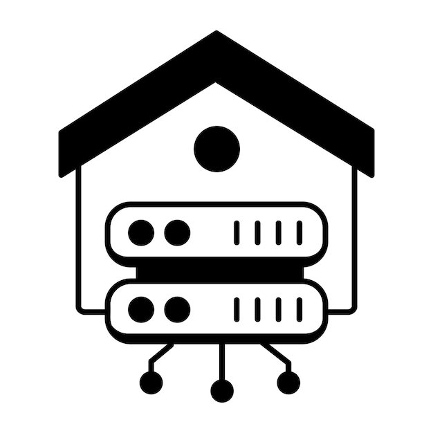 Vector Ícono de línea de datos de alojamiento